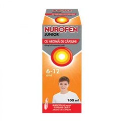 Nurofen Junior cu aroma de capsuni 6-12 ani, 100 ml, Reckitt Benckiser